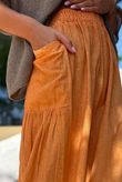 Rustic Nature Linen Blend Pocket Pleat Wide Leg Washed Cayenne